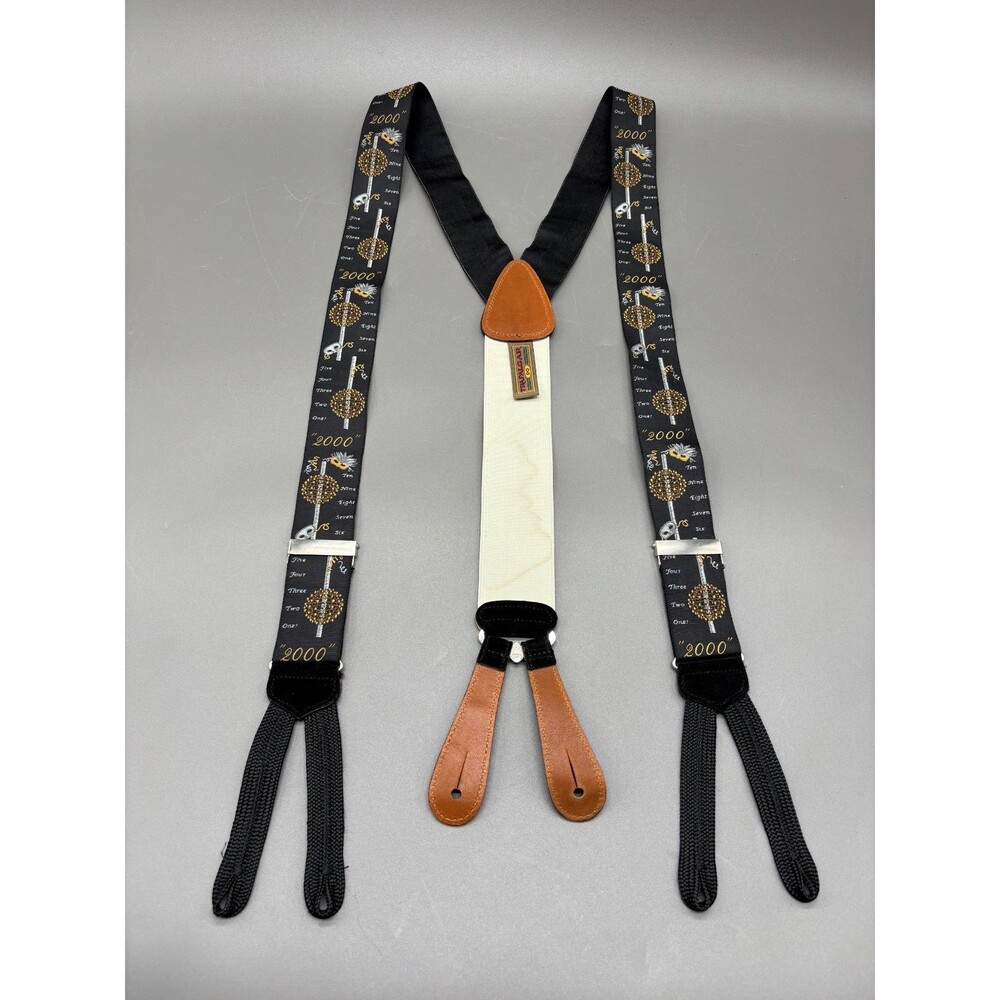 Trafalgar Ltd Edition New Years Millennium Y2K Silk Braces Suspenders Masquerade